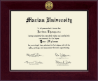 Marian University in Indiana diploma frame - Century Gold Engraved Diploma Frame in Cordova