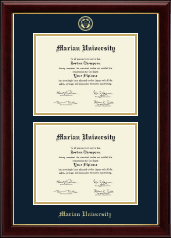 Marian University in Indiana Double Diploma Frame in Gallery