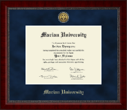 Marian University in Indiana Gold Engraved Medallion Diploma Frame in Sutton