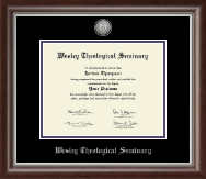 Wesley Theological Seminary Silver Engraved Medallion Diploma Frame in Devonshire