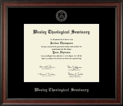 Wesley Theological Seminary diploma frame - Silver Embossed Diploma Frame in Studio