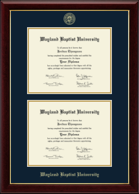 Wayland Baptist University diploma frame - Double Diploma Frame in Gallery