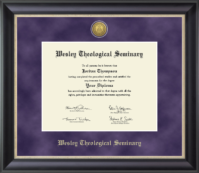 Wesley Theological Seminary diploma frame - Gold Engraved Medallion Diploma Frame in Noir