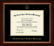 The University of Southern Mississippi Gold Embossed Diploma Frame in Murano