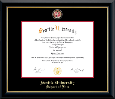 Seattle University diploma frame - Masterpiece Medallion Diploma Frame in Onyx Gold