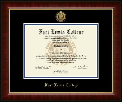 Fort Lewis College diploma frame - Gold Engraved Medallion Diploma Frame in Murano