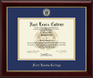 Fort Lewis College Gold Embossed Diploma Frame in Gallery