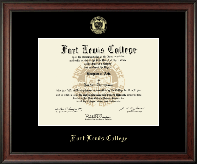 Fort Lewis College diploma frame - Gold Embossed Diploma Frame in Studio