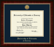 University of Nebraska Kearney Gold Engraved Medallion Diploma Frame in Murano