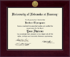 University of Nebraska Kearney Century Gold Engraved Diploma Frame in Cordova