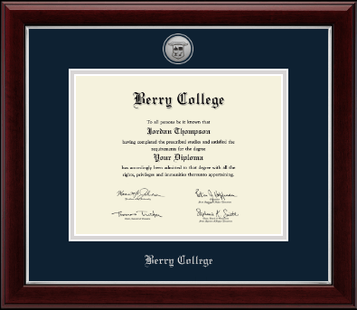 Berry College diploma frame - Silver Engraved Medallion Diploma Frame in Gallery Silver