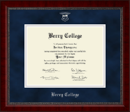 Berry College Silver Embossed Diploma Frame in Sutton