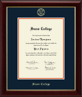 Snow College Gold Embossed Diploma Frame in Gallery