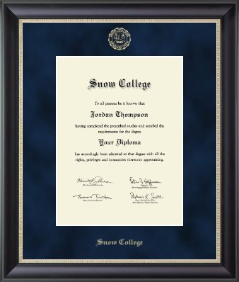 Snow College diploma frame - Gold Embossed Diploma Frame in Noir