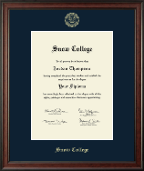 Snow College Gold Embossed Diploma Frame in Studio