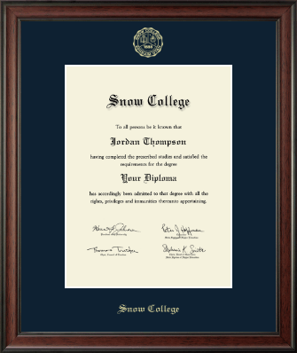 Snow College diploma frame - Gold Embossed Diploma Frame in Studio