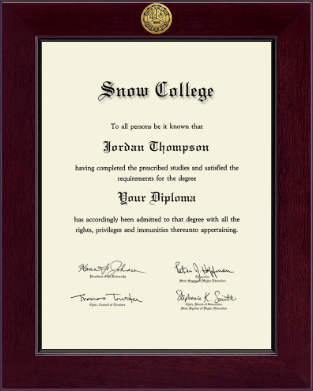 Snow College diploma frame - Century Gold Engraved Diploma Frame in Cordova