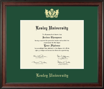 Lesley University diploma frame - Gold Embossed Diploma Frame in Studio