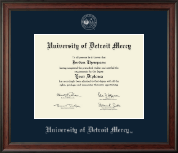 University of Detroit Mercy Silver Embossed Diploma Frame in Studio