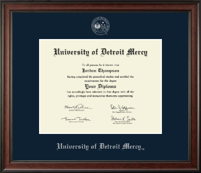 University of Detroit Mercy diploma frame - Silver Embossed Diploma Frame in Studio
