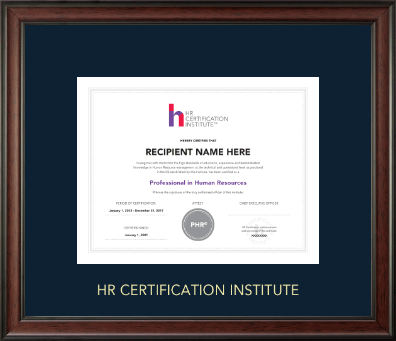 Human Resource Certification Institute certificate frame - Gold Embossed Certificate Frame in Studio