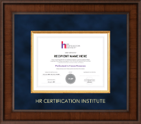 Human Resource Certification Institute Presidential Edition Certificate Frame in Madison