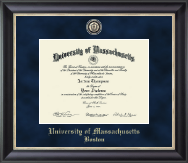 University of Massachusetts Boston Regal Edition Diploma Frame in Noir