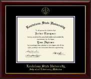 Louisiana State University Gold Embossed Diploma Frame in Gallery
