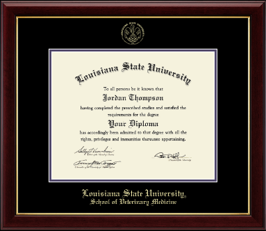 Louisiana State University diploma frame - Gold Embossed Diploma Frame in Gallery