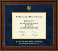 East Tennessee State University Presidential Masterpiece Diploma Frame in Madison