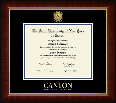 State University of New York at Canton diploma frame - Gold Engraved Medallion Diploma Frame in Murano