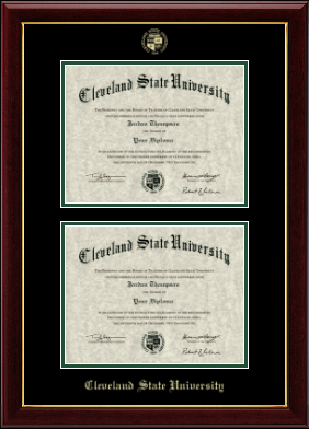 Cleveland State University diploma frame - Double Diploma Frame in Gallery