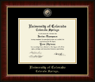 University of Colorado Colorado Springs Masterpiece Medallion Diploma Frame in Murano