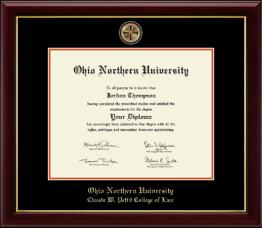 Ohio Northern University diploma frame - Masterpiece Medallion Diploma Frame in Gallery