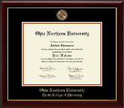 Ohio Northern University Masterpiece Medallion Diploma Frame in Gallery