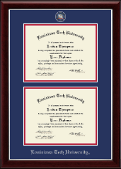 Louisiana Tech University Masterpiece Medallion Double Diploma Frame in Gallery Silver