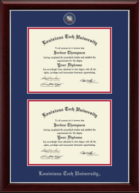 Louisiana Tech University diploma frame - Masterpiece Medallion Double Diploma Frame in Gallery Silver