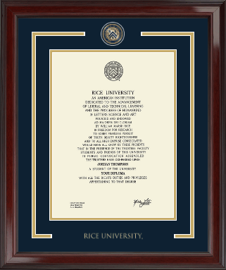 Rice University diploma frame - Showcase Edition Diploma Frame in Encore