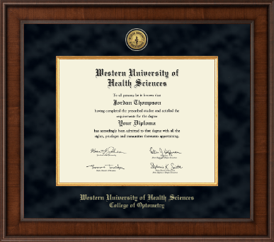 Western University of Health Sciences diploma frame - Presidential Gold Engraved Diploma Frame in Madison