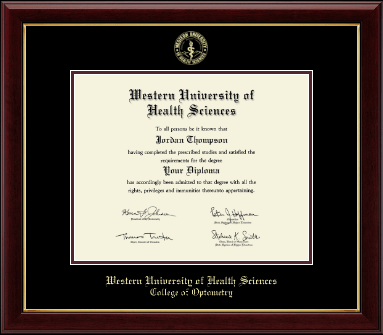 Western University of Health Sciences diploma frame - Gold Embossed Diploma Frame in Gallery