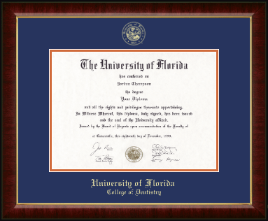 University of Florida diploma frame - Gold Embossed Diploma Frame in Murano