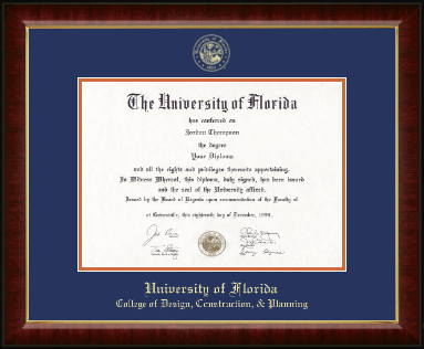 University of Florida diploma frame - Gold Embossed Diploma Frame in Murano