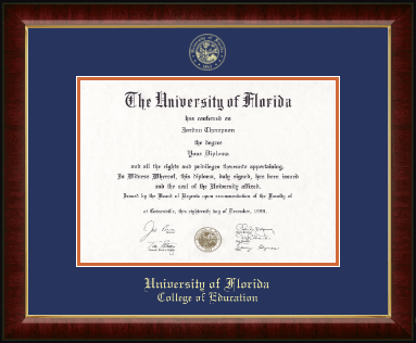 University of Florida diploma frame - Gold Embossed Diploma Frame in Murano