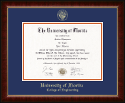 University of Florida Gold Embossed Diploma Frame in Murano