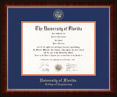University of Florida diploma frame - Gold Embossed Diploma Frame in Murano