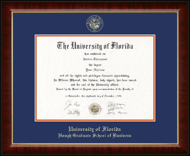 University of Florida diploma frame - Gold Embossed Diploma Frame in Murano
