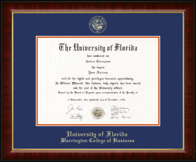 University of Florida diploma frame - Gold Embossed Diploma Frame in Murano