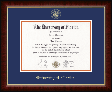 University of Florida diploma frame - Gold Embossed Diploma Frame in Murano