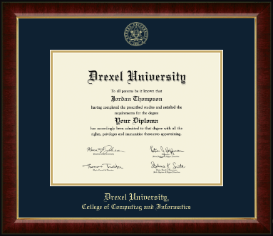 Drexel University diploma frame - Gold Embossed Diploma Frame in Murano