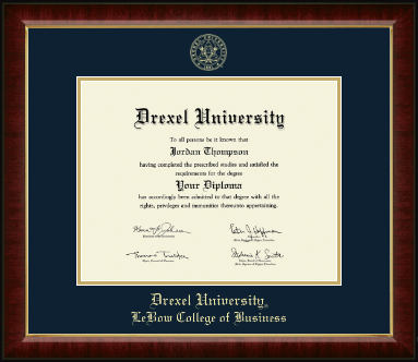 Drexel University diploma frame - Gold Embossed Diploma Frame in Murano